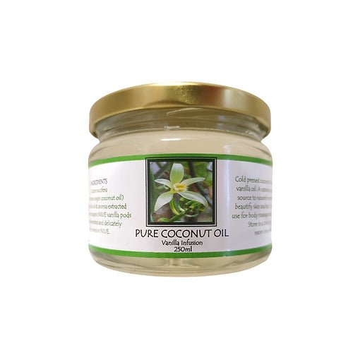 Vanilla Infused Pure Coconut Oil 250ml NIUE Vanilla Organic